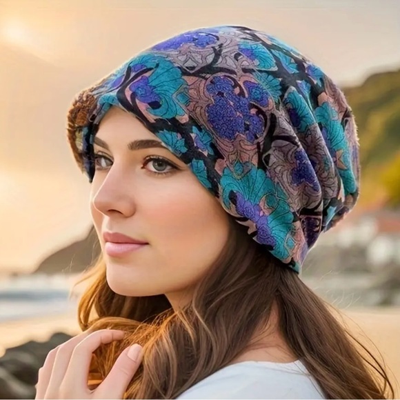 ✂️ SPRING SWEEP SALE Bohemian Colorful Print Versatile Slouchy Beanie or Scarf - Picture 2 of 9